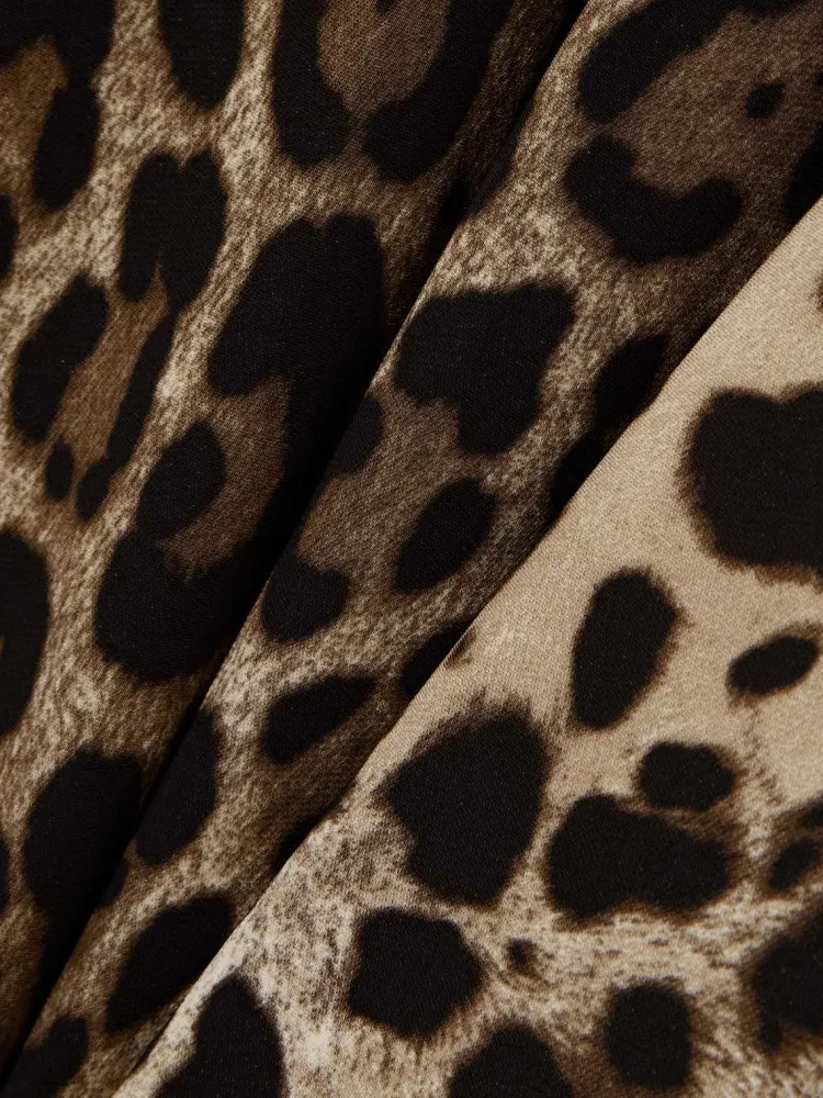 Leopard Long Sleeve Casual Dress