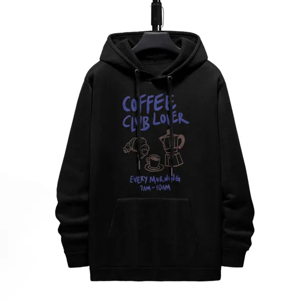 COFFEE CLUE LOVER DESIGNED PATTERN PRINTED HOODIE