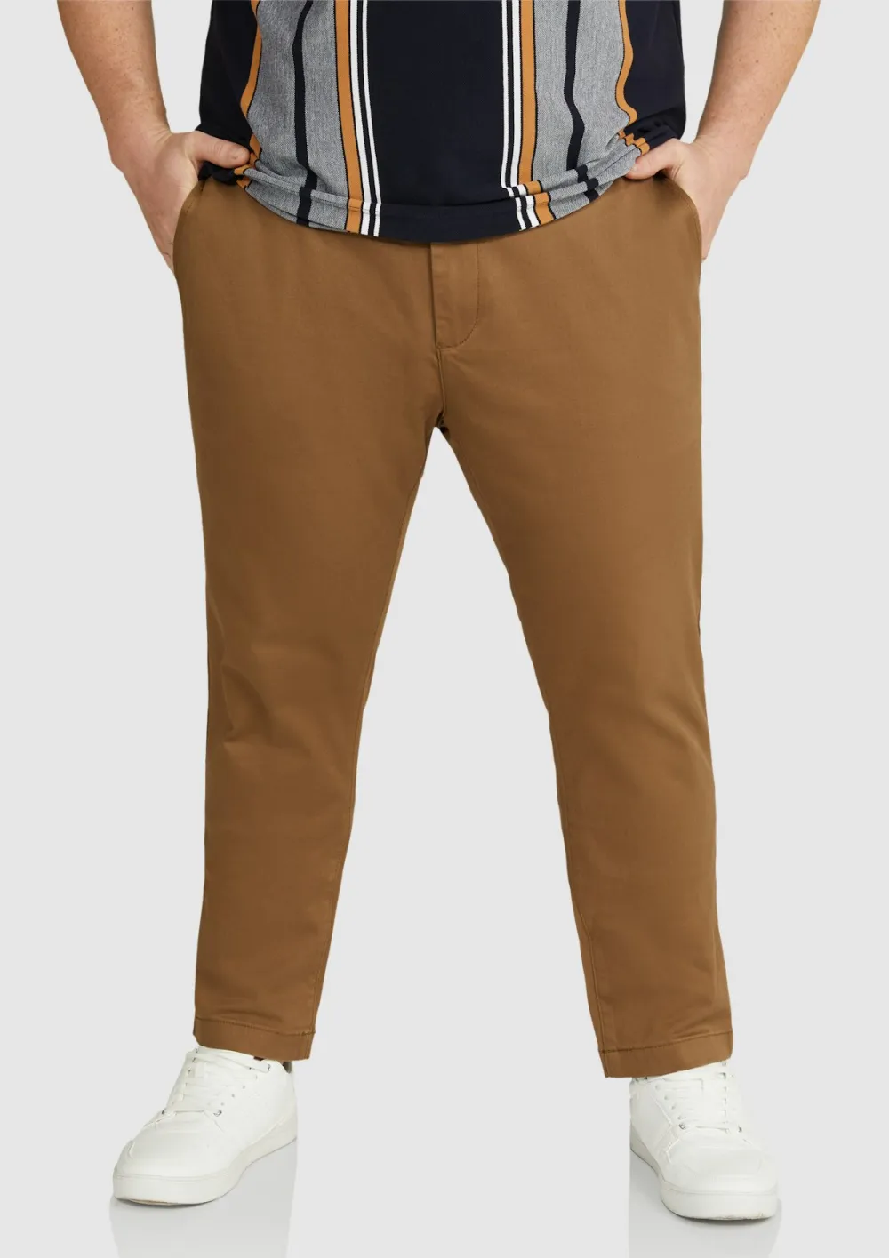 Cotton Cuffed Stretch Chino Pants