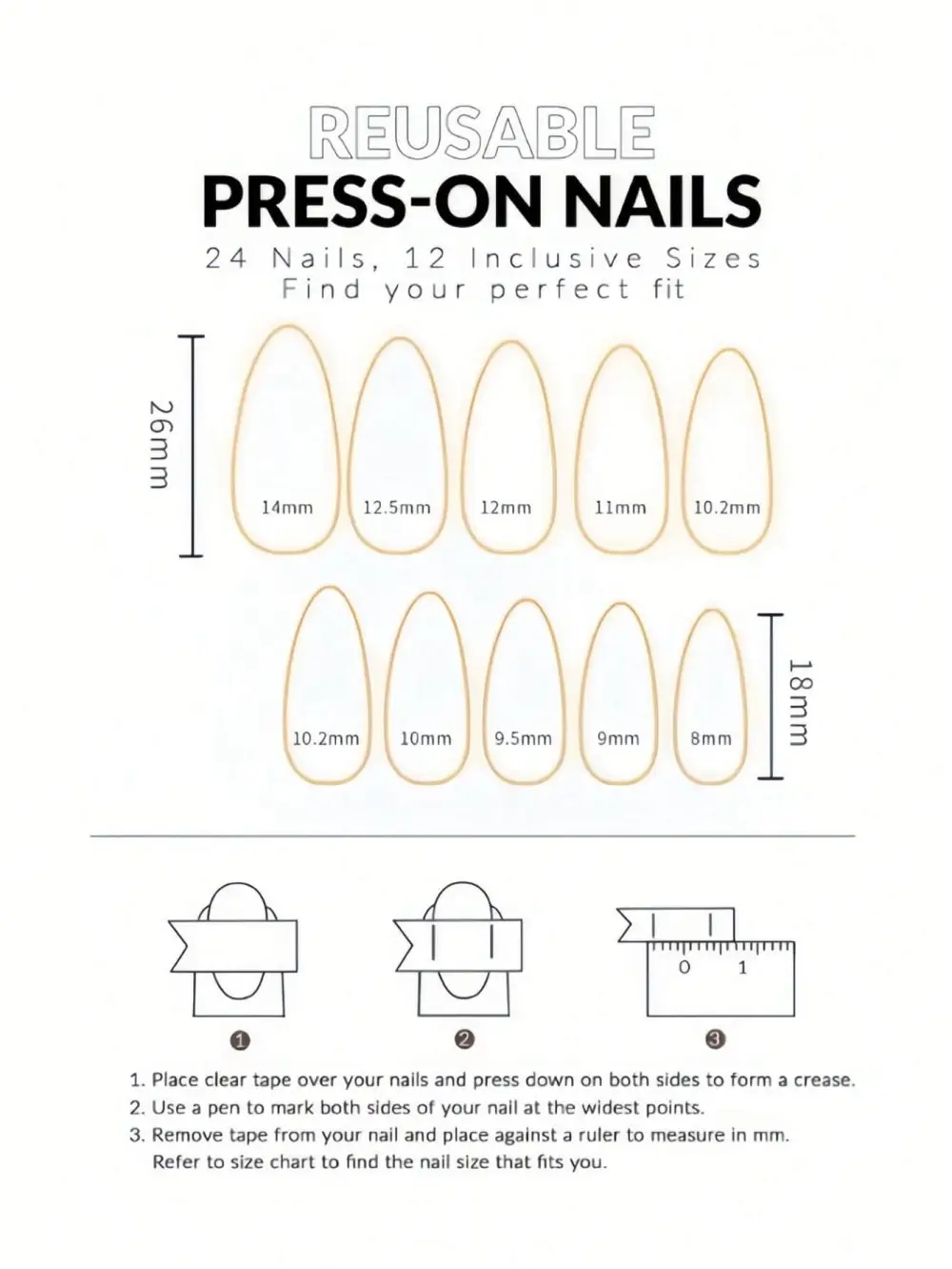 Nailhour 24Pcs Halloween Medium Almond Luminous Ghost Press On Nails