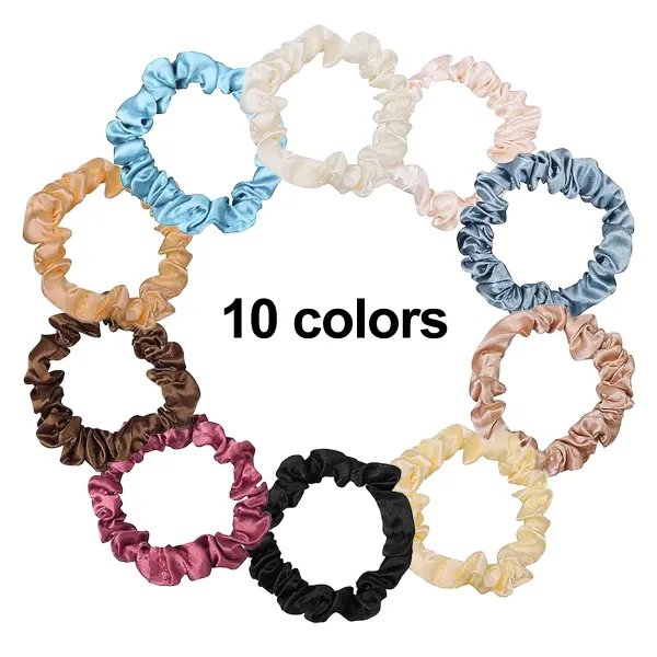 A Set Of Ten Detachable Vintage Hair Bands Made Of Satin Chiffon.