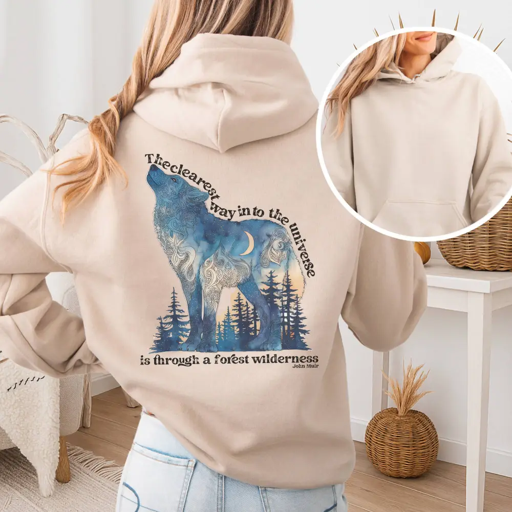Forest Wilderness Wolf Hoodie