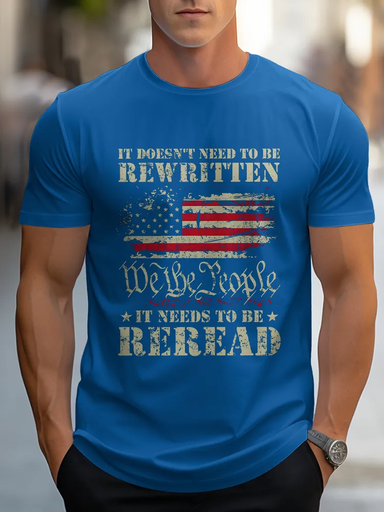 Men'S It Needs To Be Reread Crew Neck Short Sleeve T-Shirt