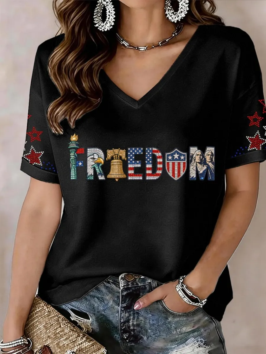 Women's 250 Freedom Print Casual T-Shirt