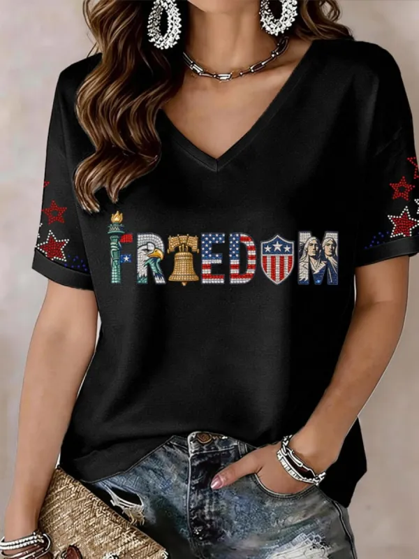 Women's 250 Freedom Print Casual T-Shirt