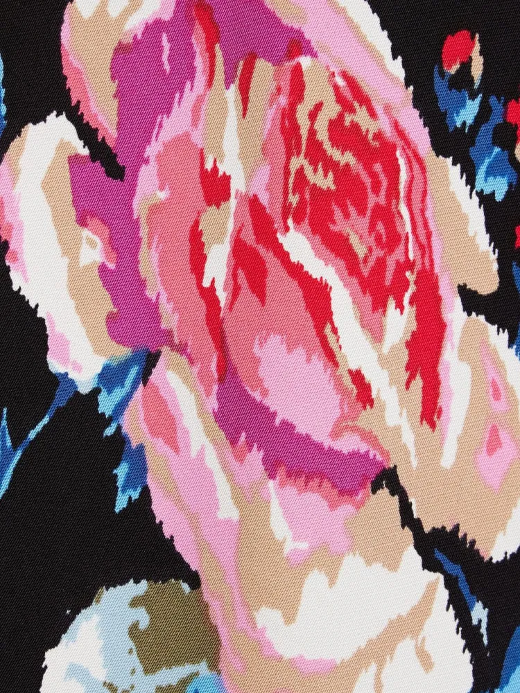 Floral Print Surplice Midi Dress