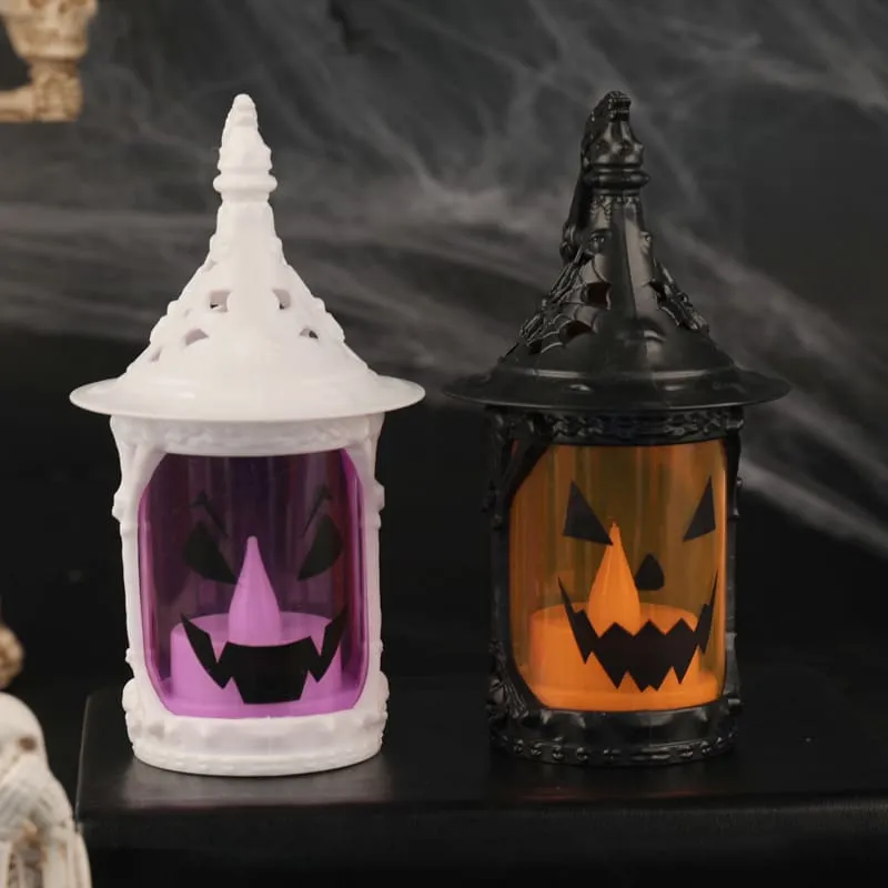 2Pcs Halloween Portable Small Oil Lamp LED Electronic Candle Lamp Ornament