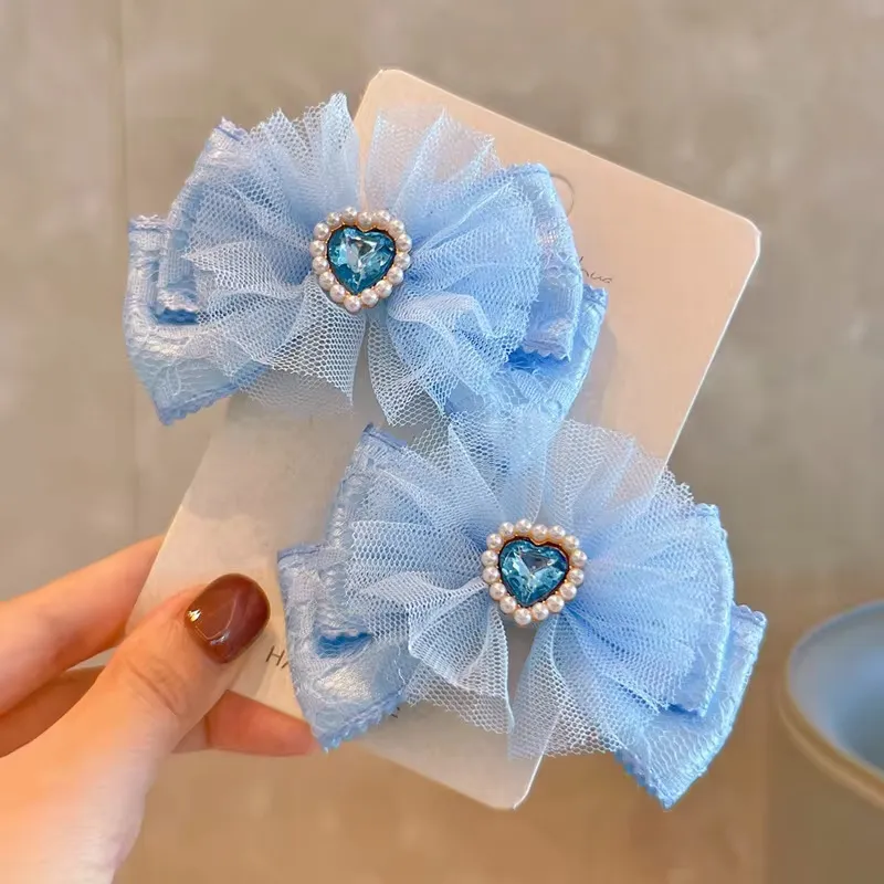 Cute Blue Bow Hairpin For Girls