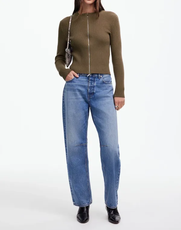 Zip-Front Ribbed Cardigans