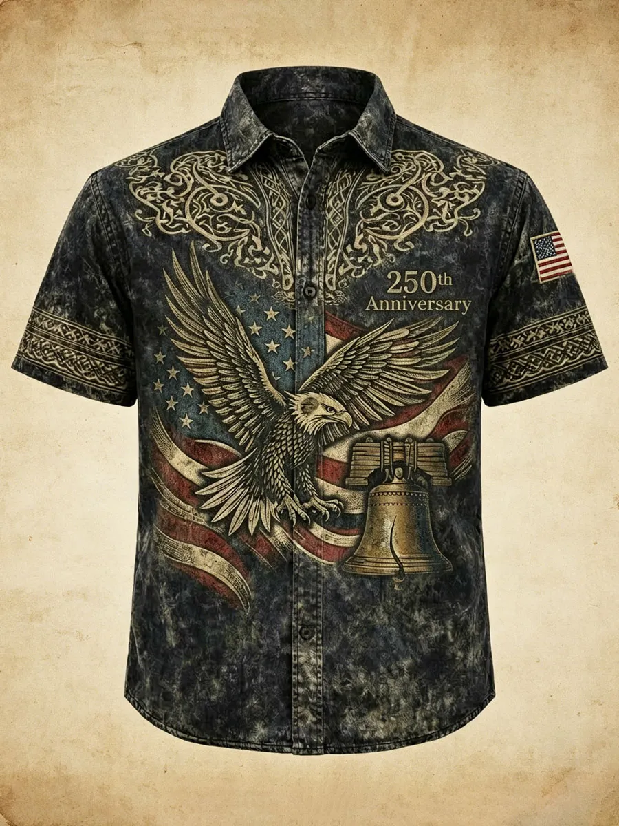 Men'S  American 250Th Anniversary Short-Sleeve Shirt