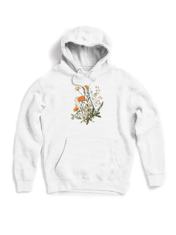 Vintage orange wildflowers Pullover Hoodie