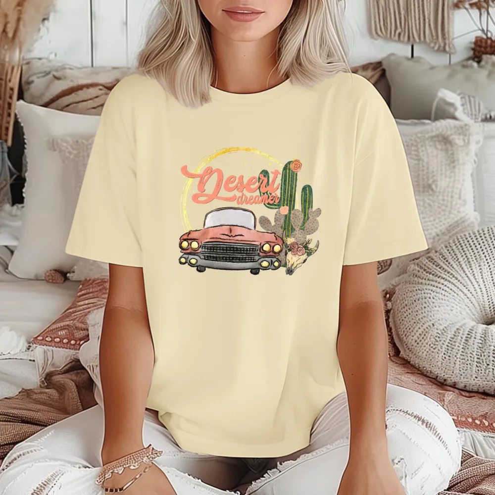 Desert Inspired Retro Car Graphic T-Shirts