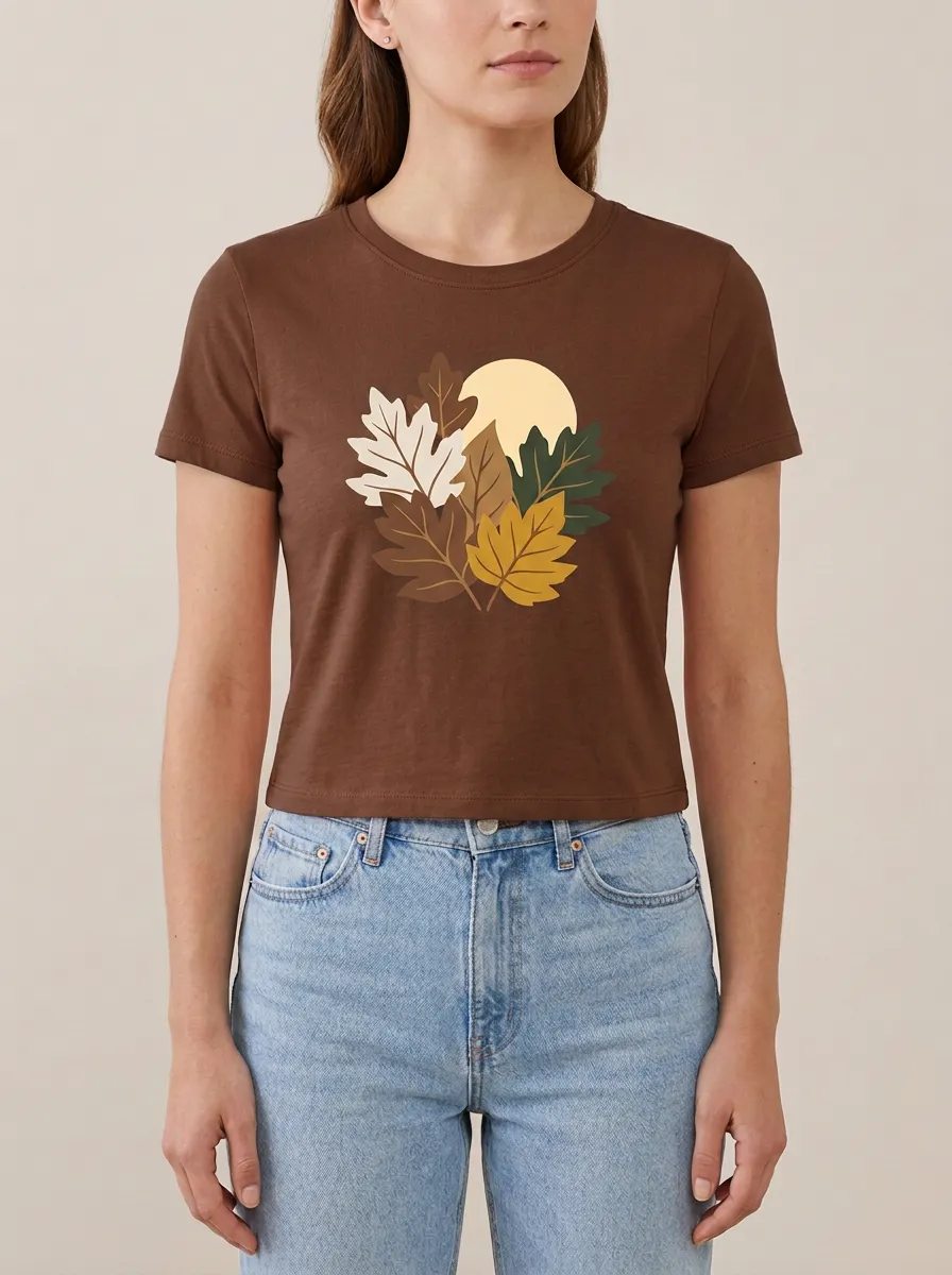 Foliage Sun Printed Women's Graphic T-Shirt