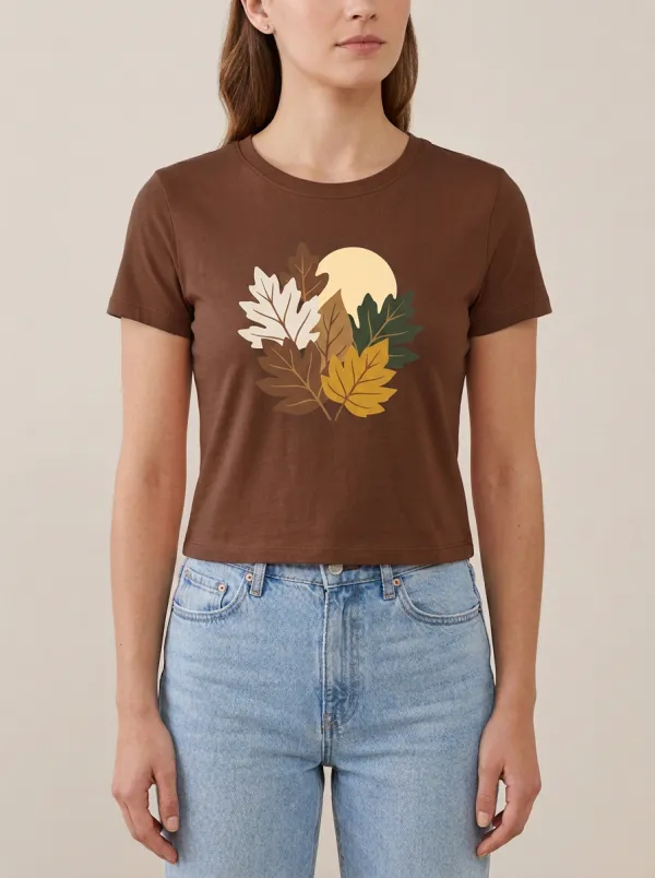 Foliage Sun Printed Women's Graphic T-Shirt