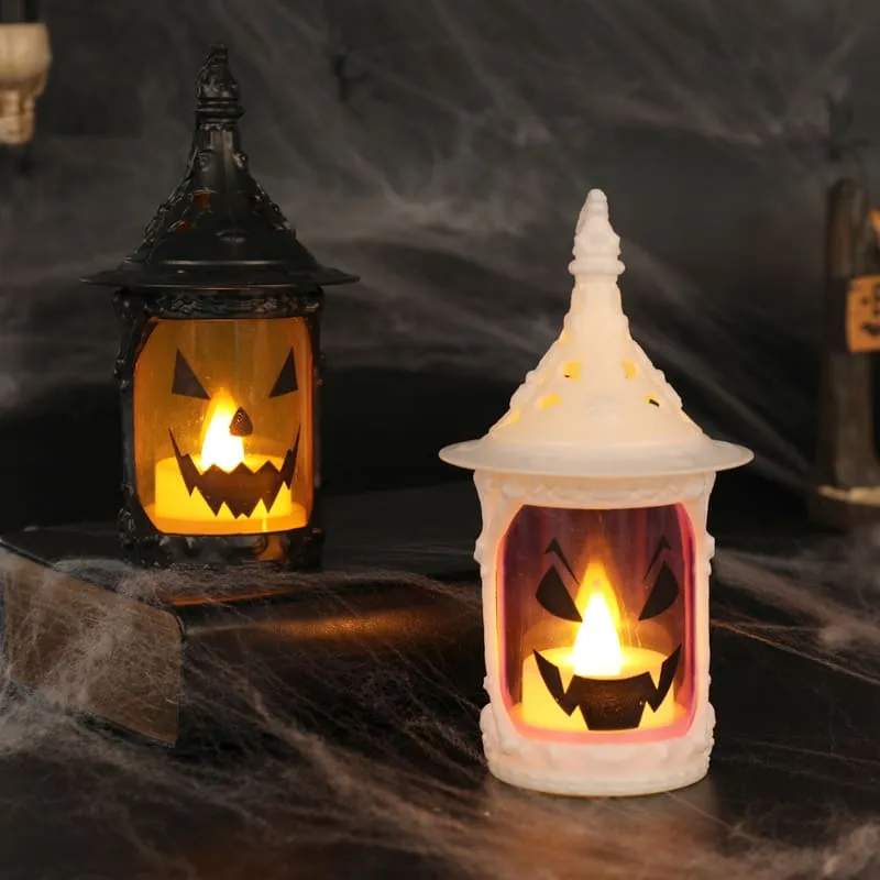 2Pcs Halloween Portable Small Oil Lamp LED Electronic Candle Lamp Ornament