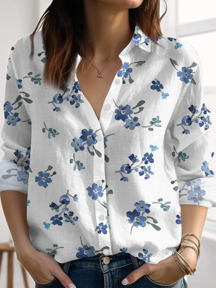 Casual Floral Long Sleeve Shirt