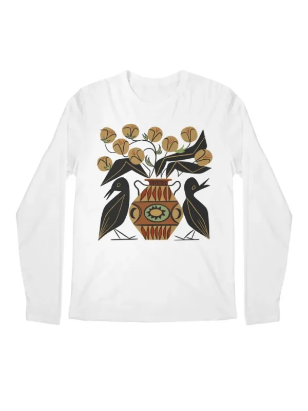 Tribal Bird Vase Printed T-Shirt