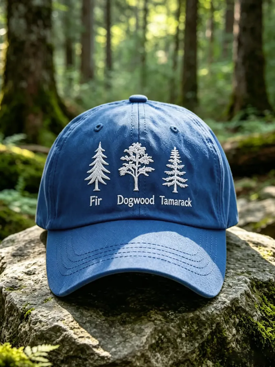Retro Fir Dogwood Tamarack Save The Forest Service Print Baseball Cap