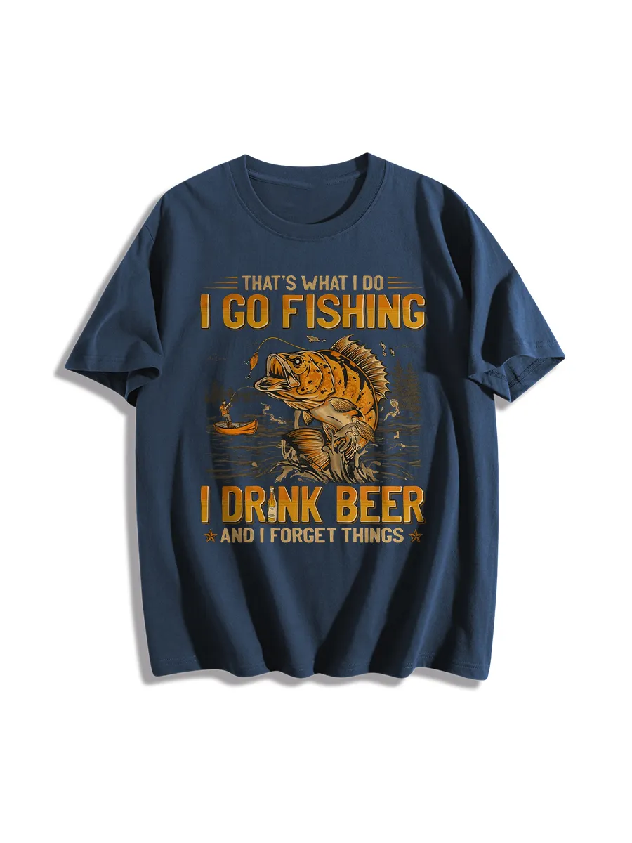Fishing And Beer Lifestyle Graphic T-Shirt
