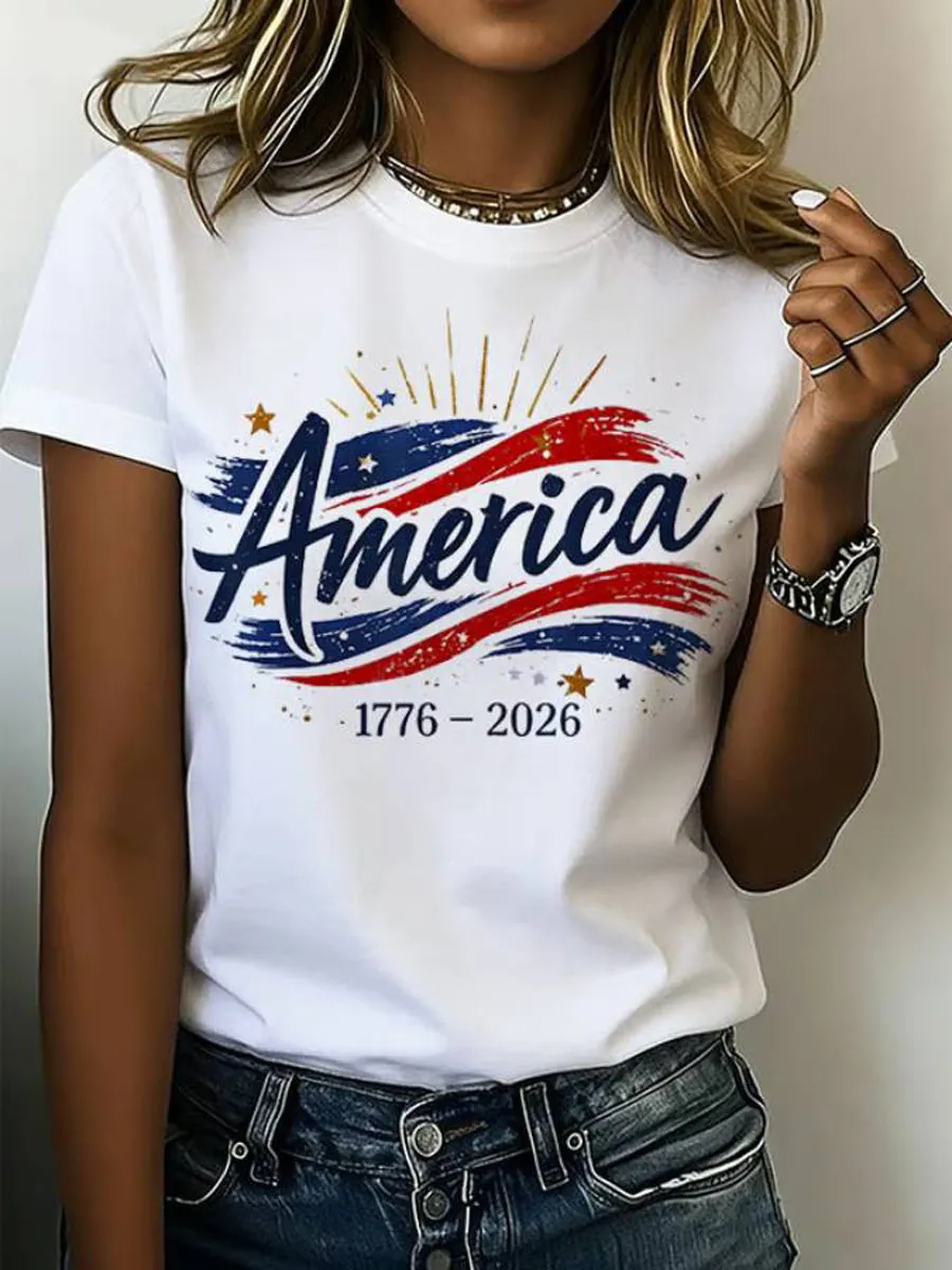 Women'S American 250Th Anniversary Short-Sleeved T-Shirt