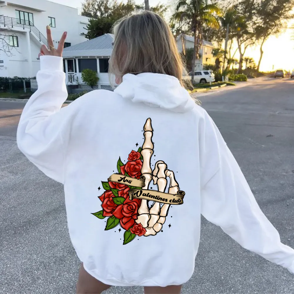 Roses with A Scroll In The Middle Retro Hoodies