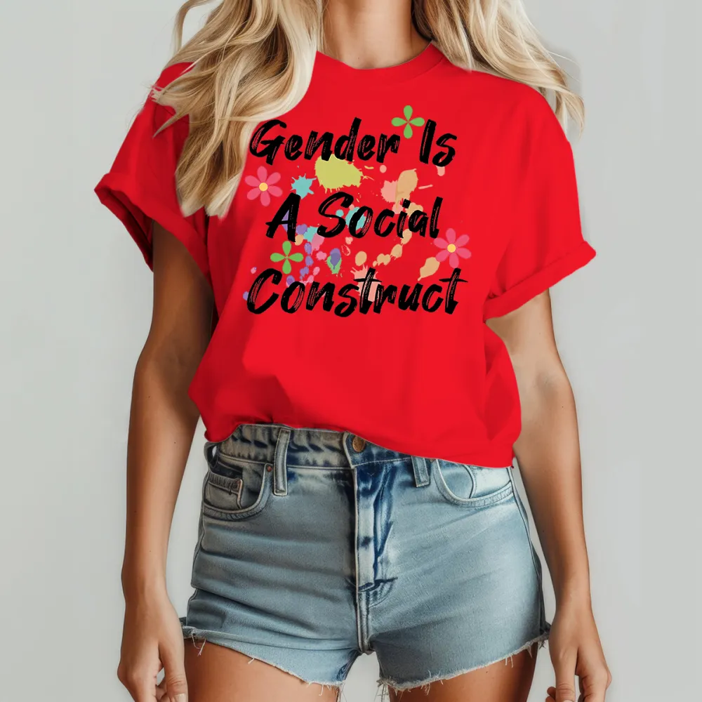 Irregular Lettered Crew Neck T-Shirts