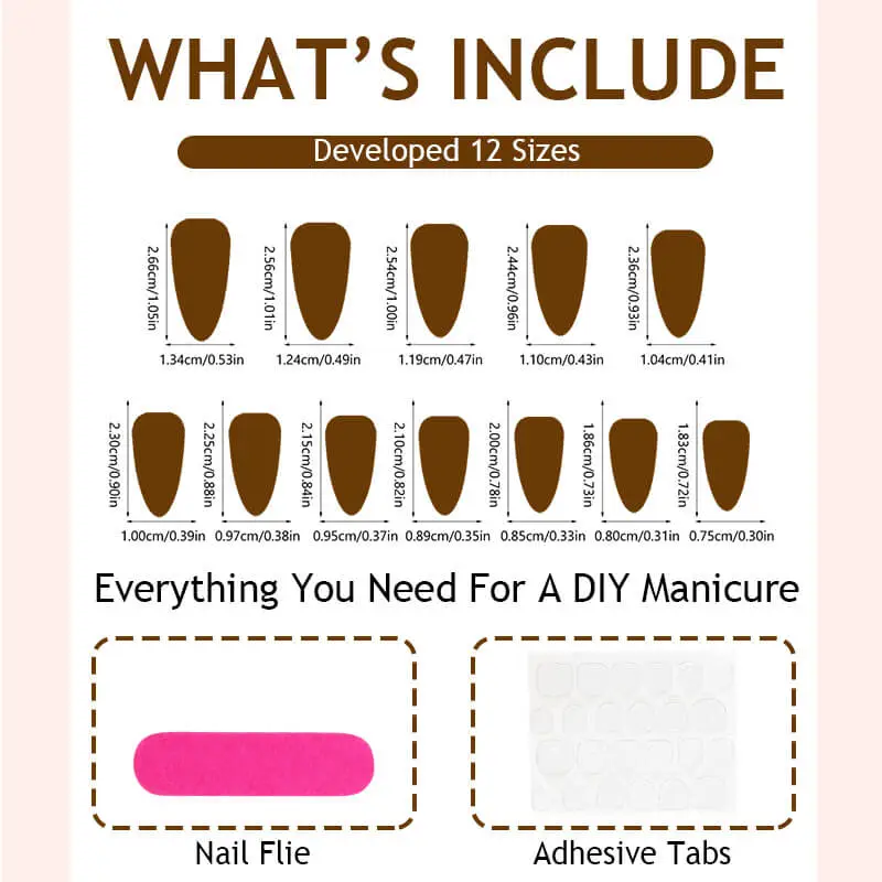 Nailhour 24Pcs Rhinestone Medium Almond Press On Nails