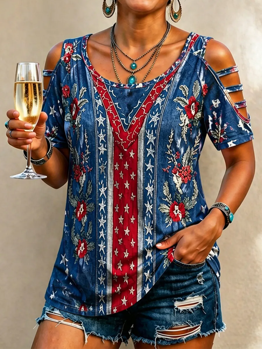 Women'S Casual 250Th Anniversary Art Printed Top
