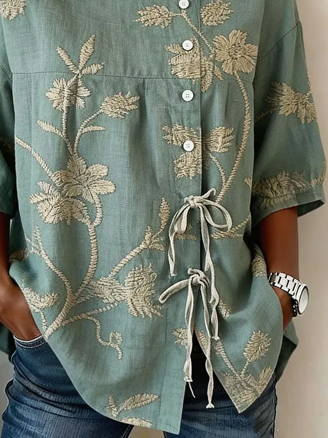 Women's Retro Casual Printed Shirt