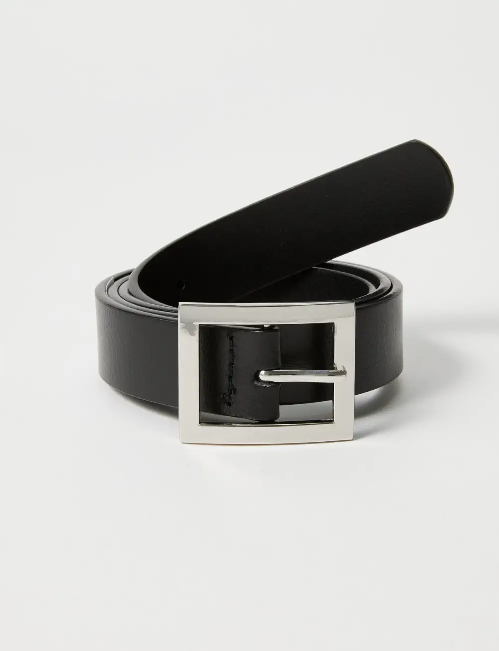 Minimalist Business Style Black Leather Belt
