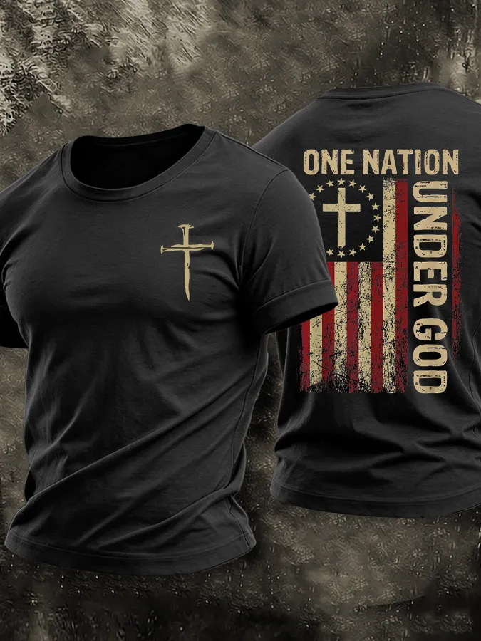Men'S American Flag Faith Printed Casual T-Shirt