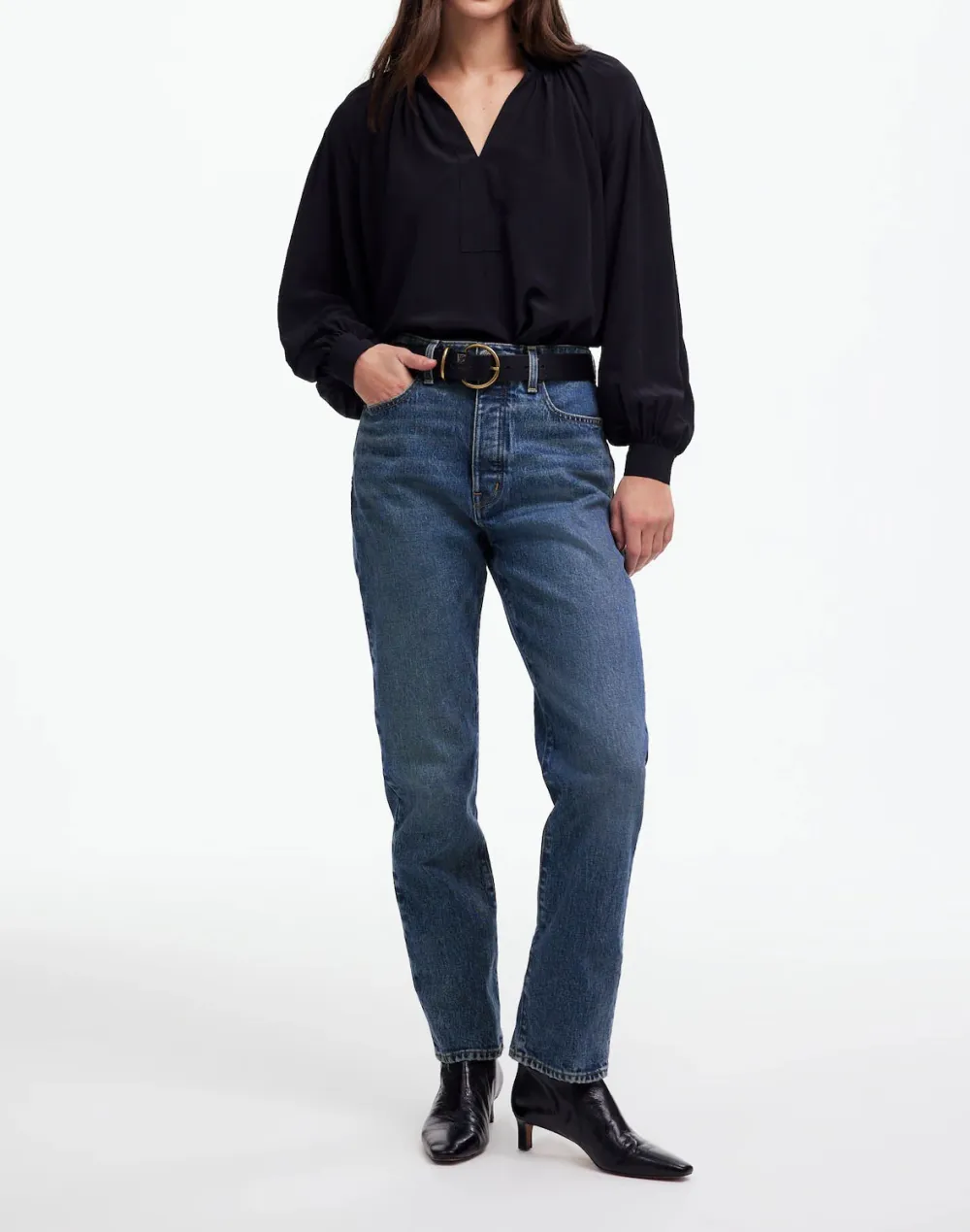 Concho Wash Straight Crop Jeans