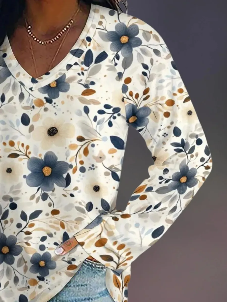 Delicate Floral Print T-Shirt
