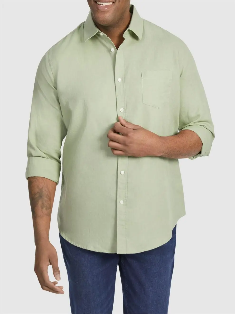 Business Casual Fit Linen Long Sleeve Shirts
