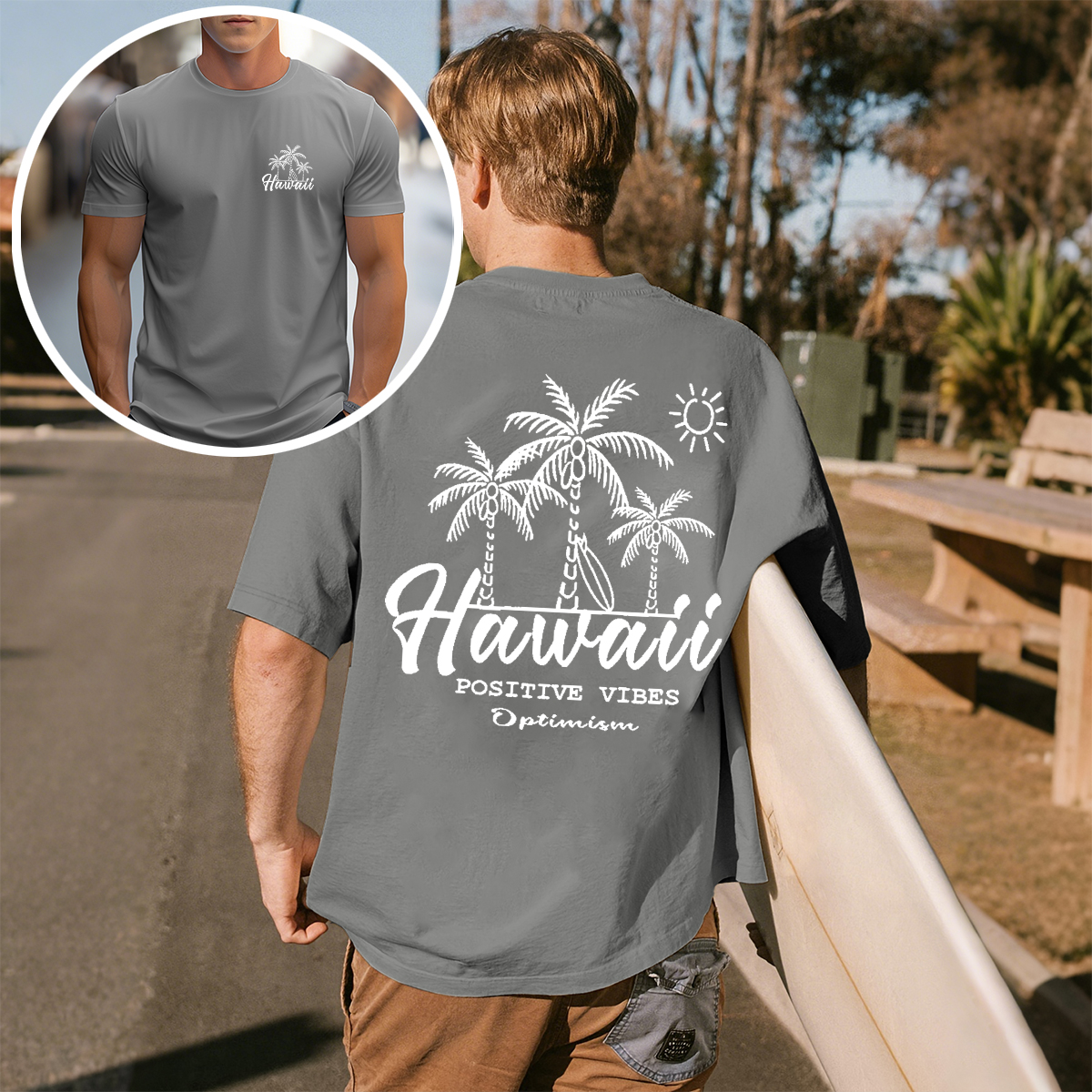 Hawaiian Positive Vibes Graphic T-Shirt