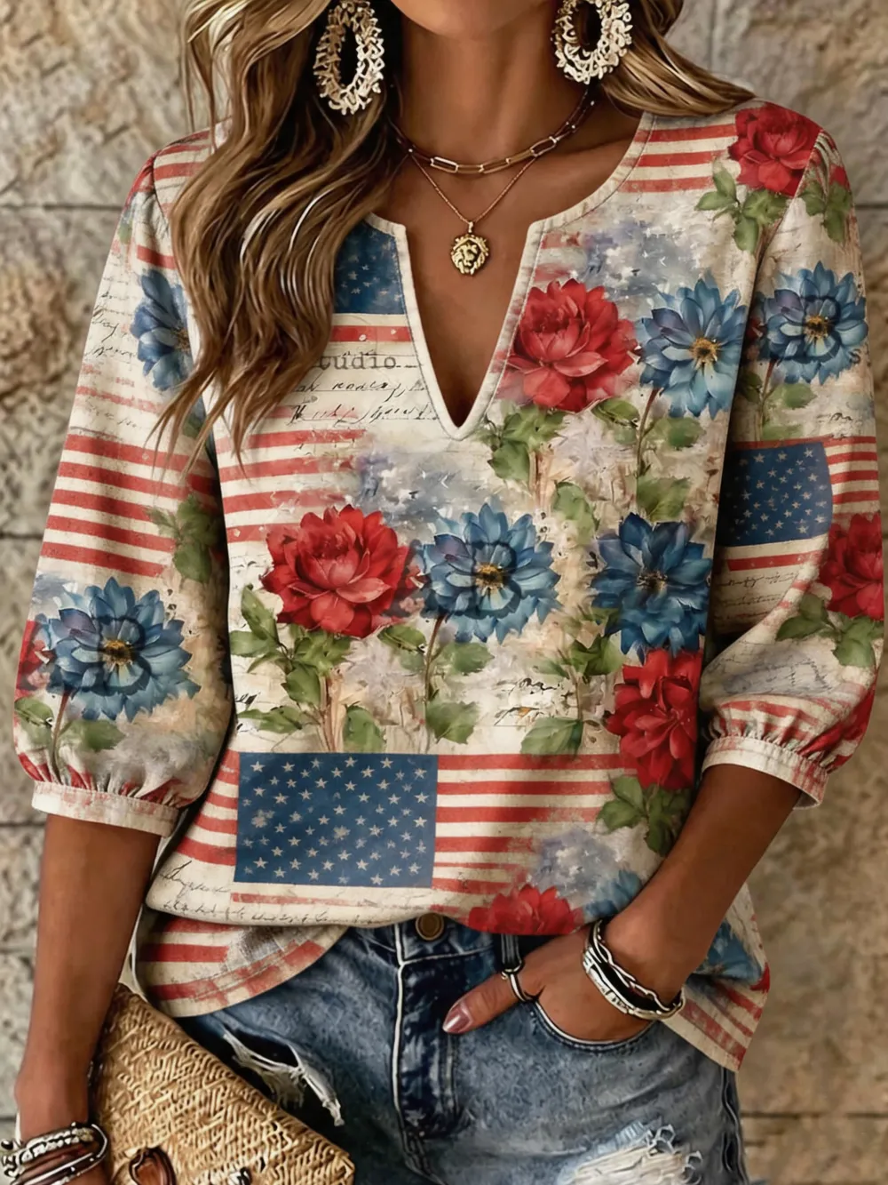 Women's 250th Anniversary Printed Casual Top