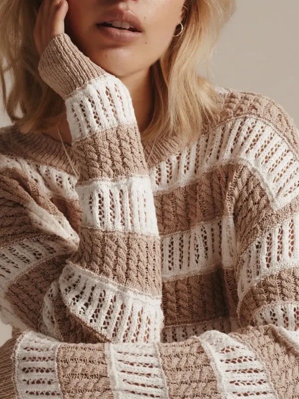  Striped Knit Sweater