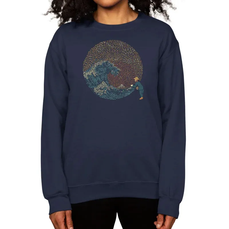 Print Navy Sweatshirt