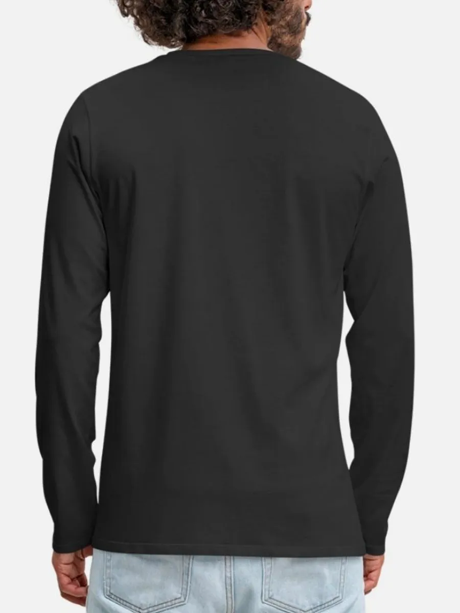 Men's Fun Handshake Print Casual Style Long-Sleeved T-Shirt