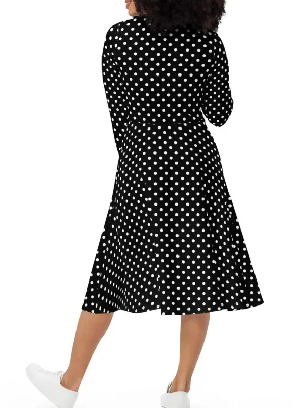 Polka Dot Round Neck Dress
