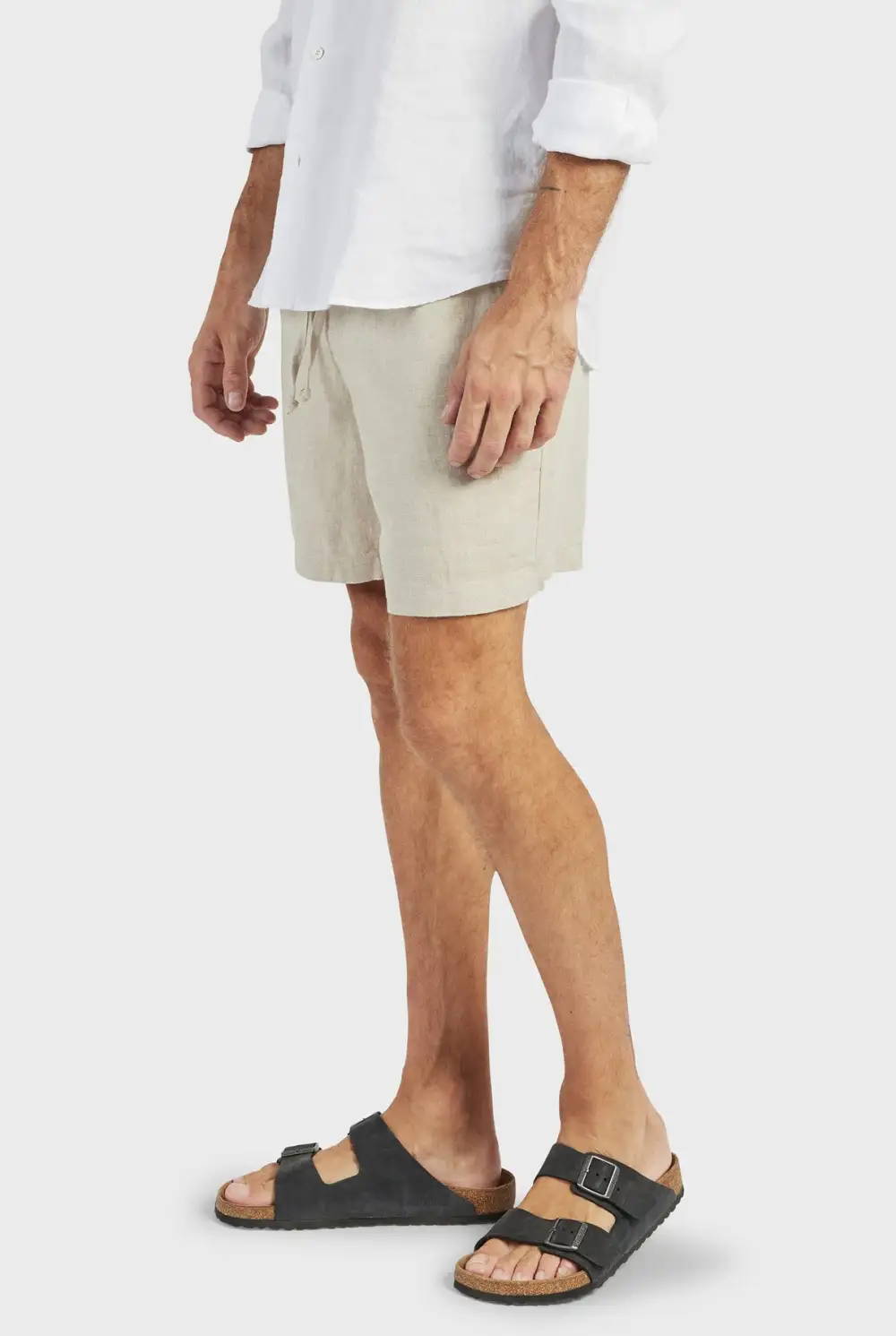 Navy Linen Shorts