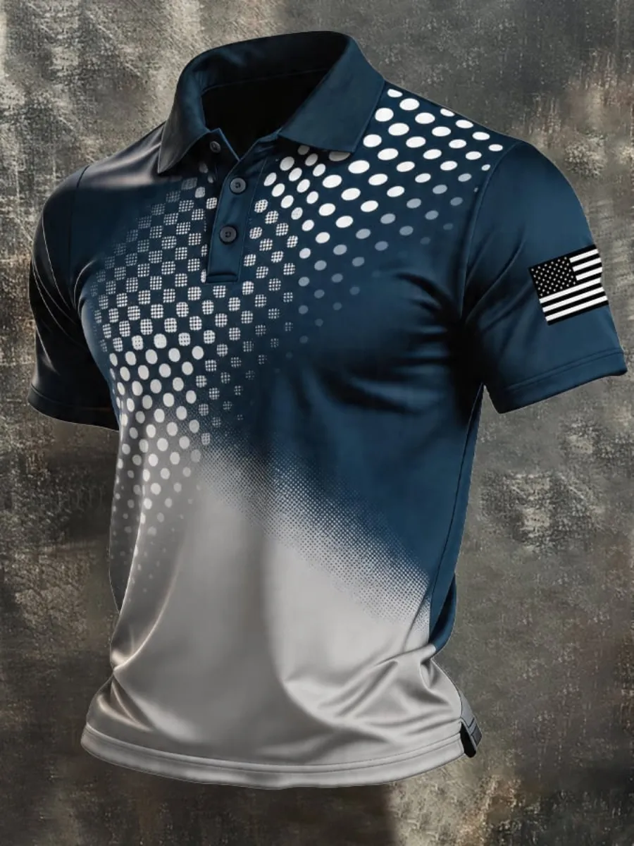 Men's 250Th Anniversary Printed Casual Polo Shirt