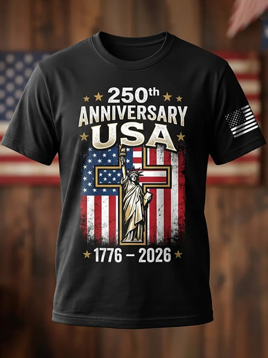 Men's Vintage American 250th Anniversary Short-Sleeve T-Shirt