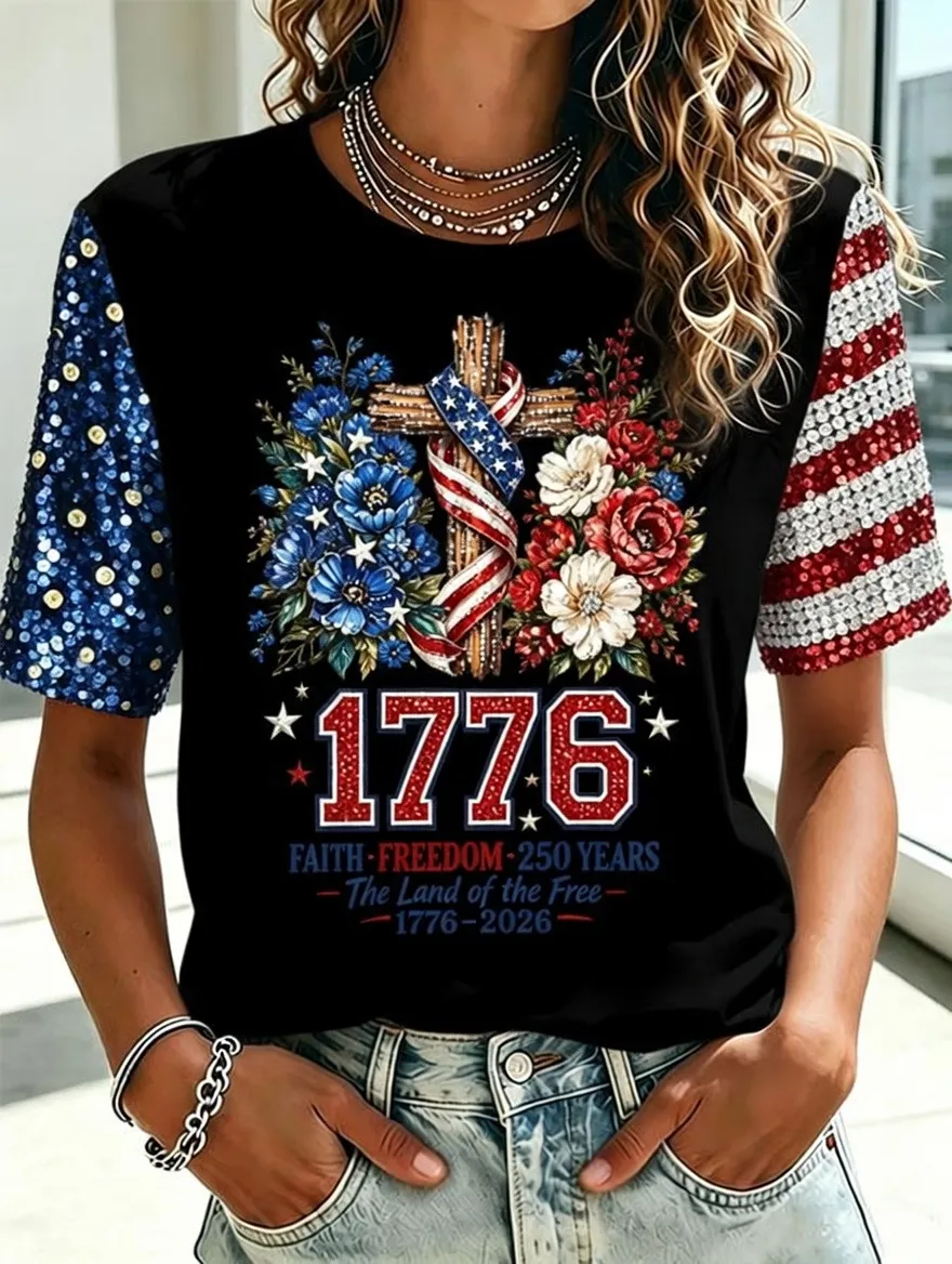 Women's 250th Anniversary Independence Day Art Print Shirt