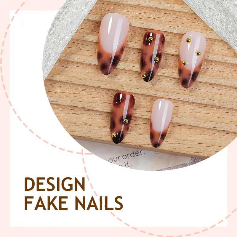 Nailhour 24Pcs Rhinestone Medium Almond Press On Nails