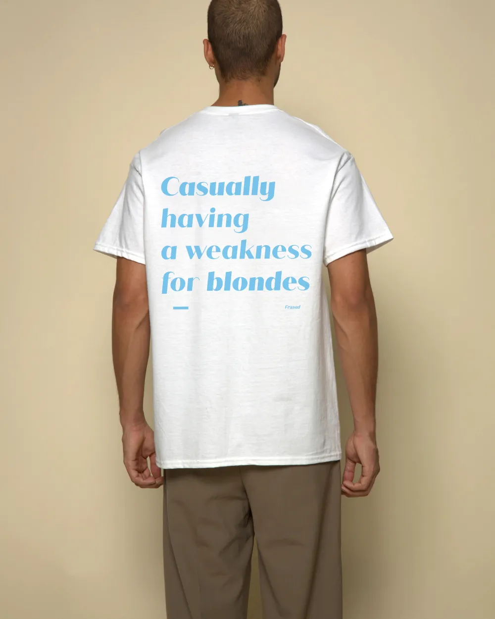 Men's CASUALLY HAVING A WEAKNESS FOR BLONDES Print Casual Round Neck T-Shirt
