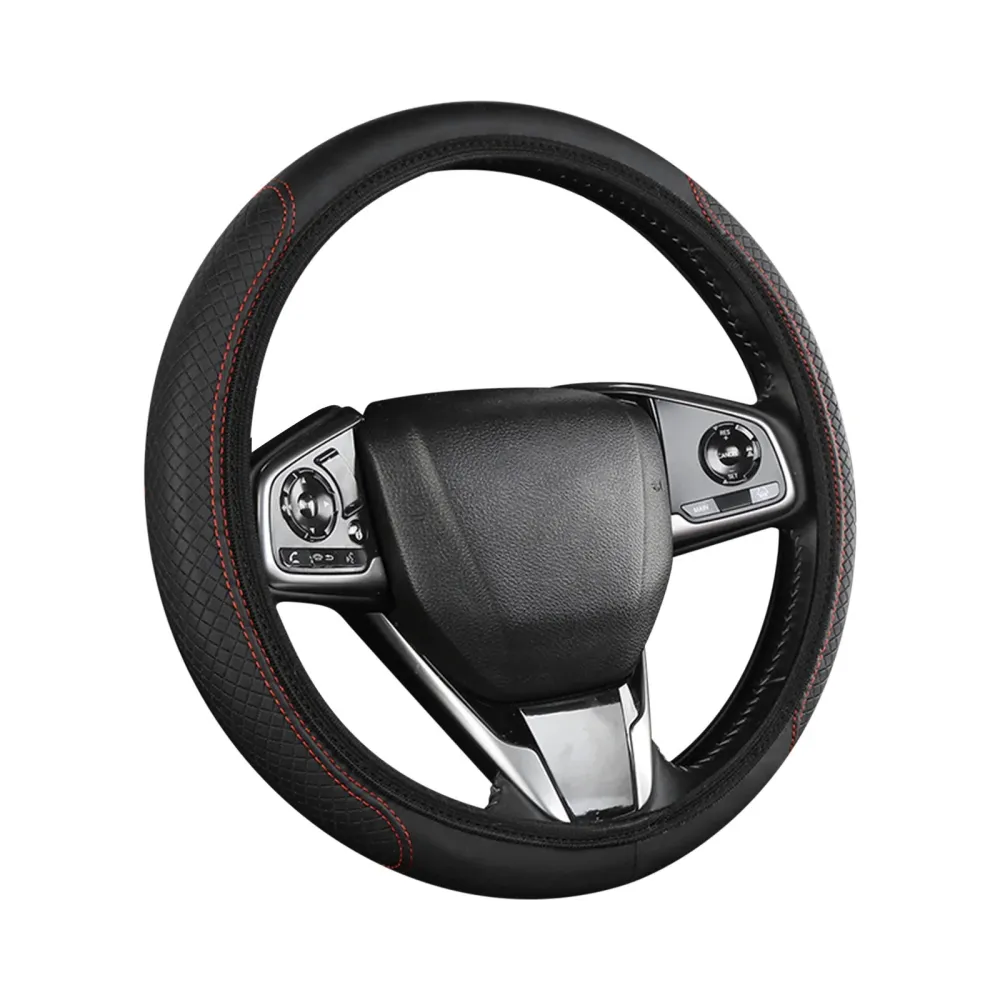 Black Minimalist Anti-Slip Car Steering Wheel Cover