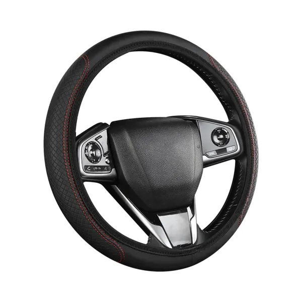 Black Minimalist Anti-Slip Car Steering Wheel Cover