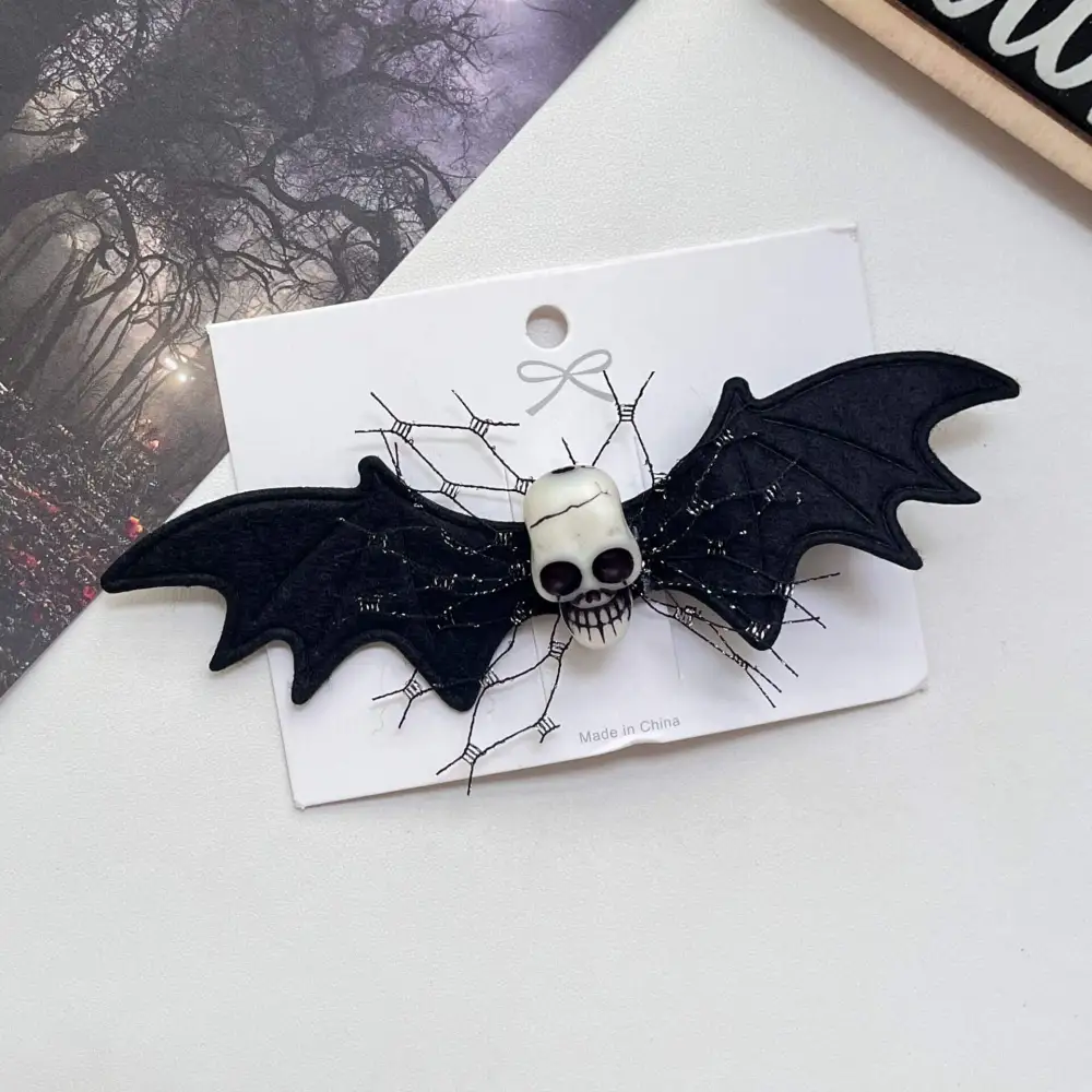 2pcs Halloween Skull Bat Hairpin