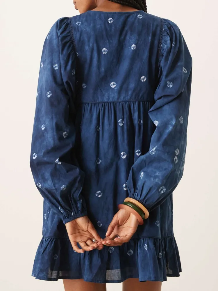 Frill Hem Tie Front Dress